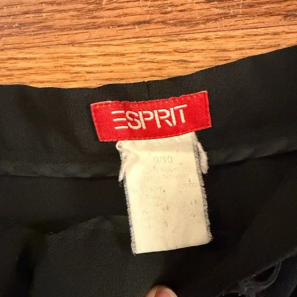 Esprit Vintage Ladies Black Drawstring Wide Leg Dress Pants Size 9/10 - Picture 2 of 5